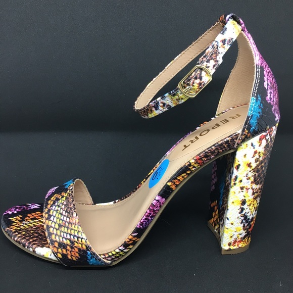 colorful snake print heels